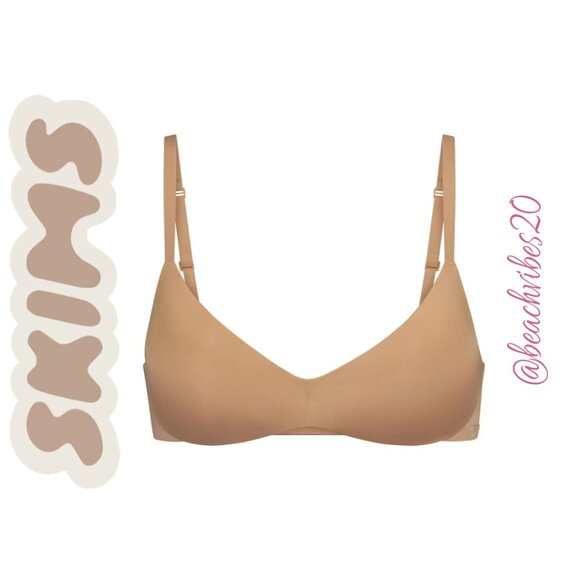 SKIMS Wireless Form Push-Up Plunge Bra Ochre 34DDD NWT - Picture 5 of 6